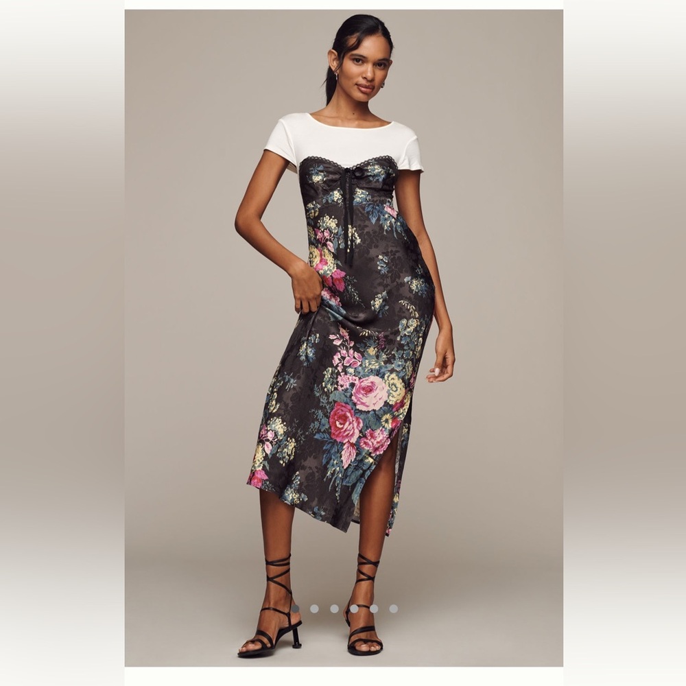 Floral Black slip Dress